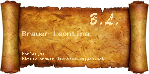 Brauer Leontina névjegykártya